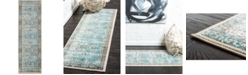 Bayshore Home Linport Lin1 Ivory/Turquoise 3' x 9' 10" Runner Area Rug